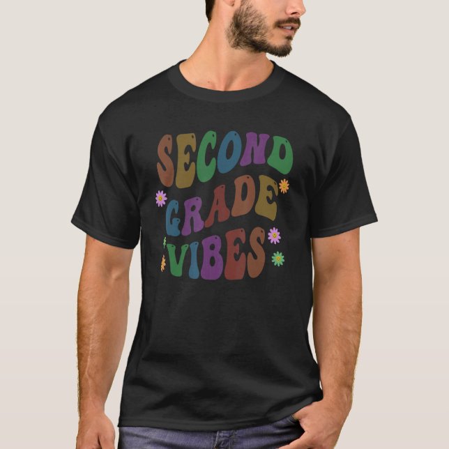 Trendig Andra Klass Vibes Lärare Hej 2:a GR Ret T Shirt (Framsida)