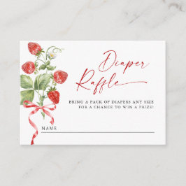 Trendig äng-jordgubbe baby shower blöja lotteri tilläggskort
