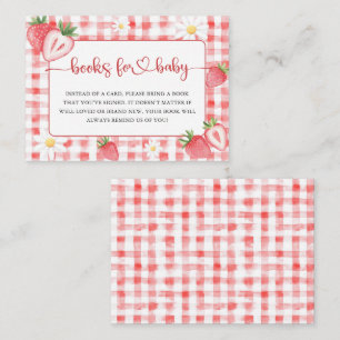 Trendig äng jordgubbsböcker för baby shower tilläggskort
