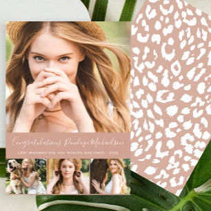 Trendig Animal Print Photo Collage Studenten Meddelande