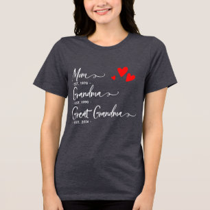 Trendig anpassad år Mamma Mormor Farmor T-shirt