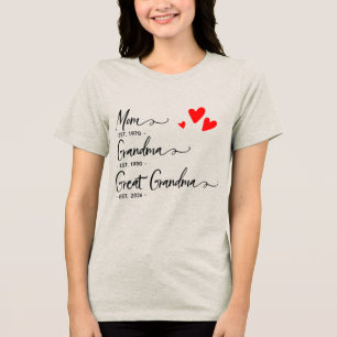 Trendig anpassad år Mor Mormor Farmor T-shirt