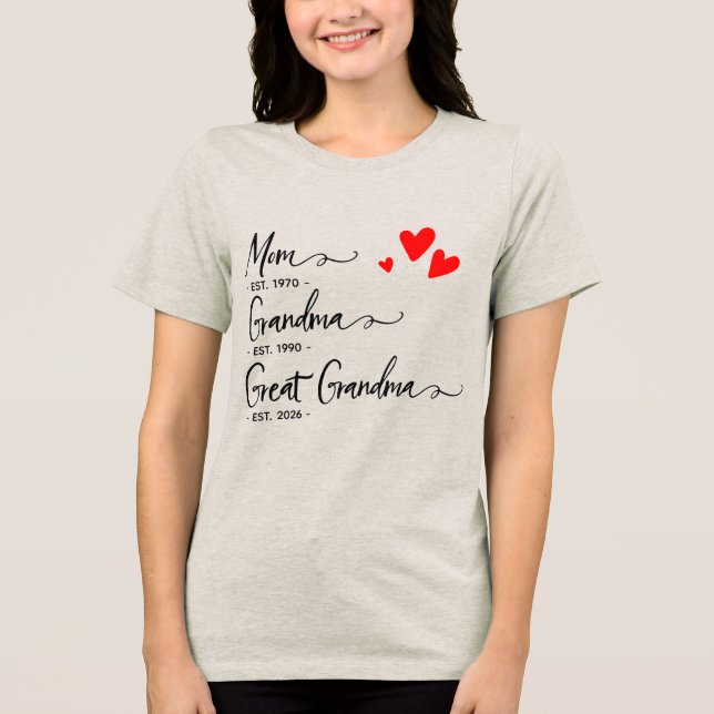 Trendig anpassad år Mor Mormor Farmor T-shirt (Framsida)