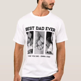 Trendig anpassad Bästa pappa någonsin Foto Barnnam T Shirt