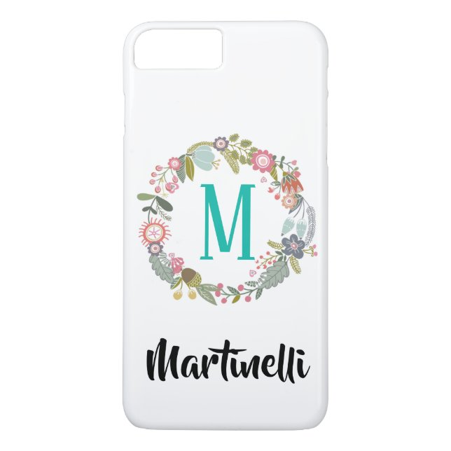 Trendig Anpassningsbar Monogram Blommigt Utandning Case-Mate iPhone Skal (Baksida)