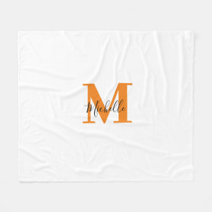 Trendig Anpassningsbar Monogram Initialer och Namn Fleecefilt