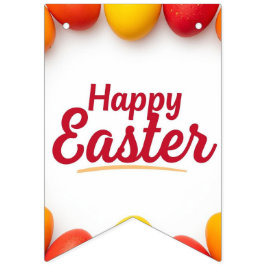 Trendig apelsin- och gul påskäggsmönstrad papper  vimplar