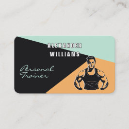 Trendig Apricot Aeroblue QRcode Personal Trainer Visitkort