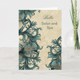 trendig aqua blomstrad, tack vare dina kort