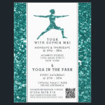 Trendig Aqua Glitter Effect Yoga Class Advertising Reklamblad<br><div class="desc">Trendig Aqua Glitter Effect Yoga Class Reklamation Flyers by the Affärskort Store.</div>
