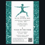 Trendig Aqua Glittereffekt Yoga Klass Reklam Reklamblad<br><div class="desc">Trendig Aqua Glittereffekt Yoga Klass Flyers Av The Business Card Store.</div>