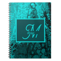 Trendig Aqua Marble monogram Initialer
