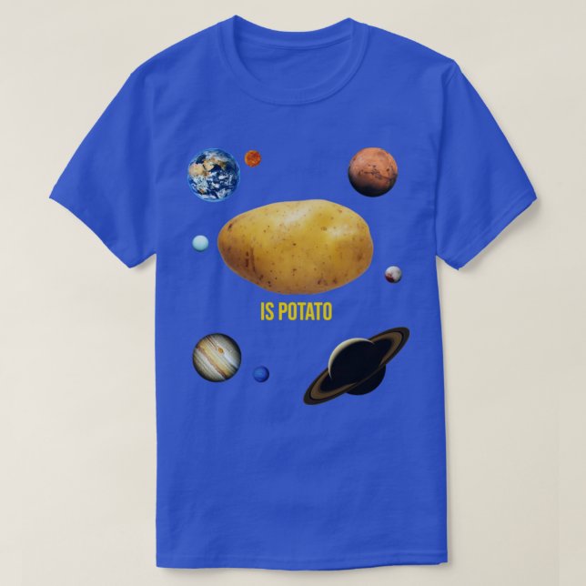 Trendig är potatis med solsystem t shirt (Design framsida)