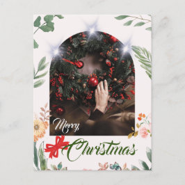 Trendig Arch-fototypografi god jul Helg Vykort