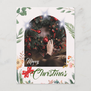 Trendig Arch-fototypografi god jul Helg Vykort
