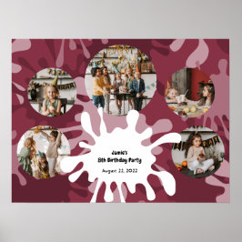 Trendig Art Birthday 5 Photos Collage Template Poster