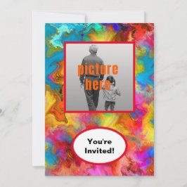 Trendig Art Colorful Rainbow Födelsedagsfest Event Inbjudningar