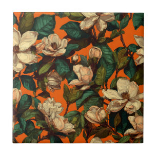 Trendig Art Deco Gardenia Kakelplattor För Stilren
