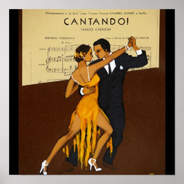 Trendig Art Deco vintage dancers Poster (Framsidan)