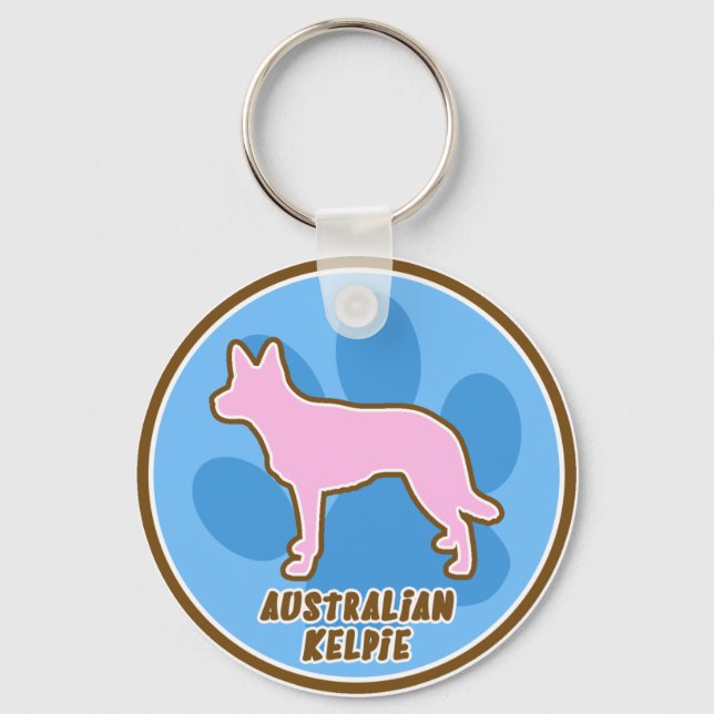 Trendig Australian Kelpie Keychain Nyckelring (Framsida)