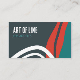 trendig av abstrakt i blått, rött och vitt visitkort