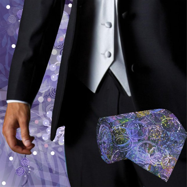 Trendig av färgstark Abstrakt Konstnärlig Contempo Slips (Make an impression with this stylish Abstract men's fashion necktie great for weddings or the office)