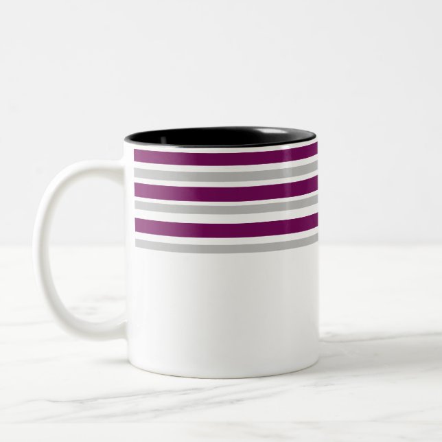 Trendig av högsta kvalitet mugg med lila foder. (Vänster)