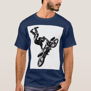 Trendig av marint blått Biker-popkonst för motivat T Shirt