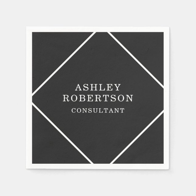 Trendig av minimalistisk grått-Professionell-Snygg Pappersservett (Framsidan)