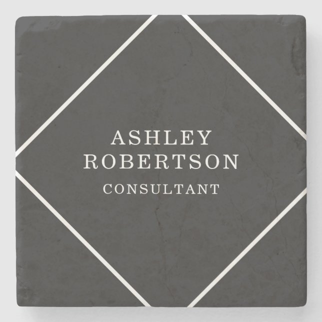 Trendig av minimalistisk grått-Professionell-Snygg Stenunderlägg (Framsidan)