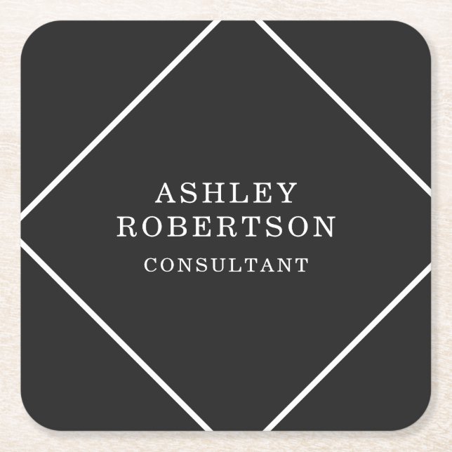 Trendig av minimalistisk grått-Professionell-Snygg Underlägg Papper Kvadrat (Framsidan)