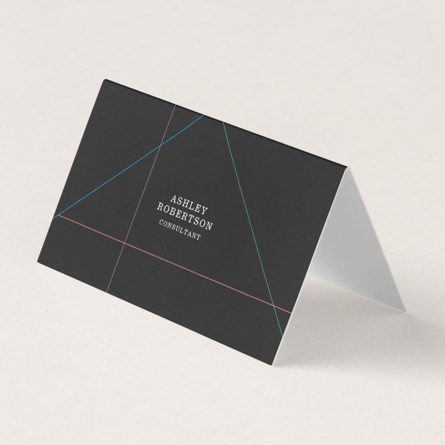 Trendig av minimalistisk grått-Professionell-Snygg Visitkort (Framsida)
