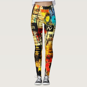 trendig av reflekterande vild abstrakt leggings