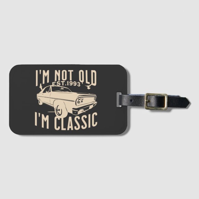 Trendig av svart elegant, inte gammalt im, klassis bagagebricka (Framsida horisontal)