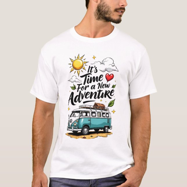 Trendig Äventyr-citattypografi T Shirt (Framsida)