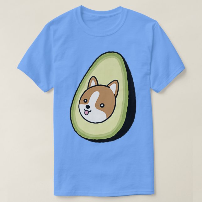 Trendig Avocado Pocket Hund Ansikte T Shirt (Design framsida)