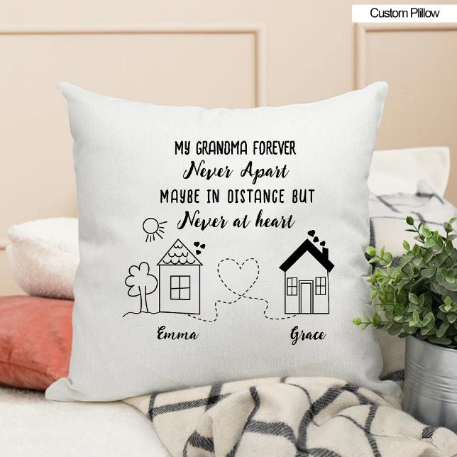 Trendig Avstånd länge Bästa farmor Forever Kudde (Trendy Long Distance Best Grandmother Forever Throw Pillow)