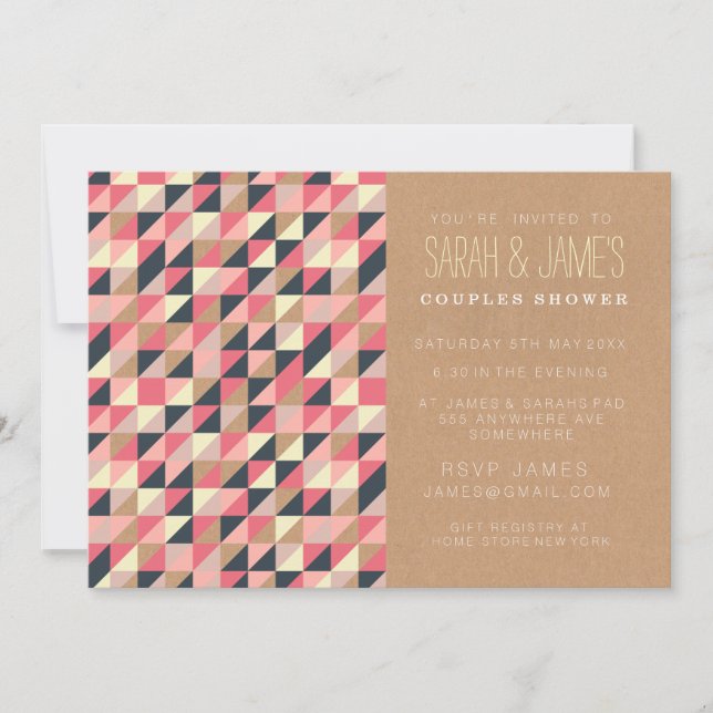 Trendig Aztec Triangles Par Shower Party Inbjudan (Framsida)