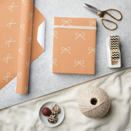 Trendig Baby Shower för Flicka Preppy Orange Båge  Presentpapper