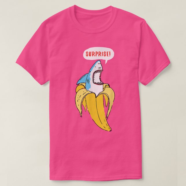 Trendig Banana Shark Surprise Humor T Shirt (Design framsida)