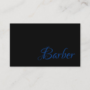 Trendig Barber i ljusblå på svart på Visitkort
