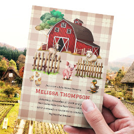 Trendig Barnyard Boskap Baby Shower Inbjudningar
