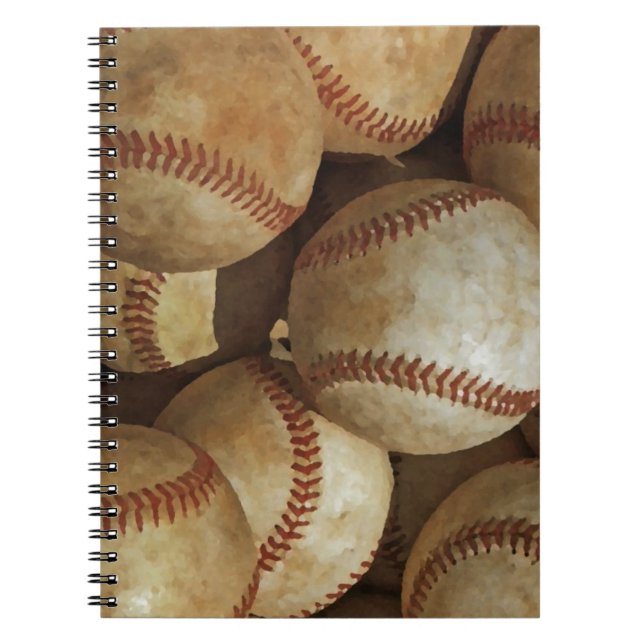 Trendig Baseball Artwork Anteckningsbok (Framsidan)