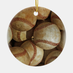 Trendig Baseball Artwork Julgransprydnad Keramik