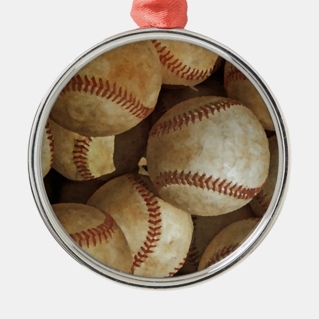 Trendig Baseball Artwork Julgransprydnad Metall (Framsidan)