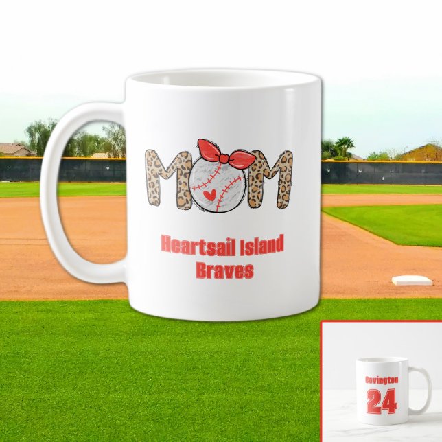 Trendig Baseball Mamma Personlig Hand plockade Kaffemugg (Trendy Baseball Mom Personalized Mug)