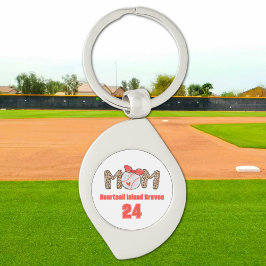 Trendig Baseball Mamma Personlig Hand plockade Swirl Silverfärgad Nyckelring
