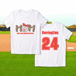 Trendig Baseball Mamma Personlig Hand plockade T Shirt