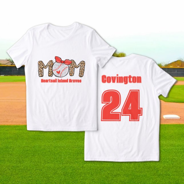 Trendig Baseball Mamma Personlig Hand plockade T Shirt (Trendy Baseball Mom Personalized Shirt)