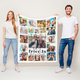 Trendig BÄSTA AV FRIENDS-skript 19 Fotokollage Fleecefilt